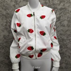 36.5 White Strawberries Lightweight Bomber Jacket